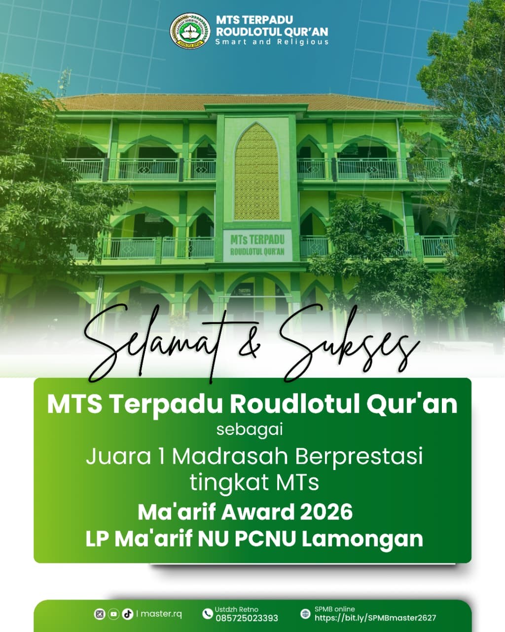 Master RQ meraih Madrasah Berprestasi