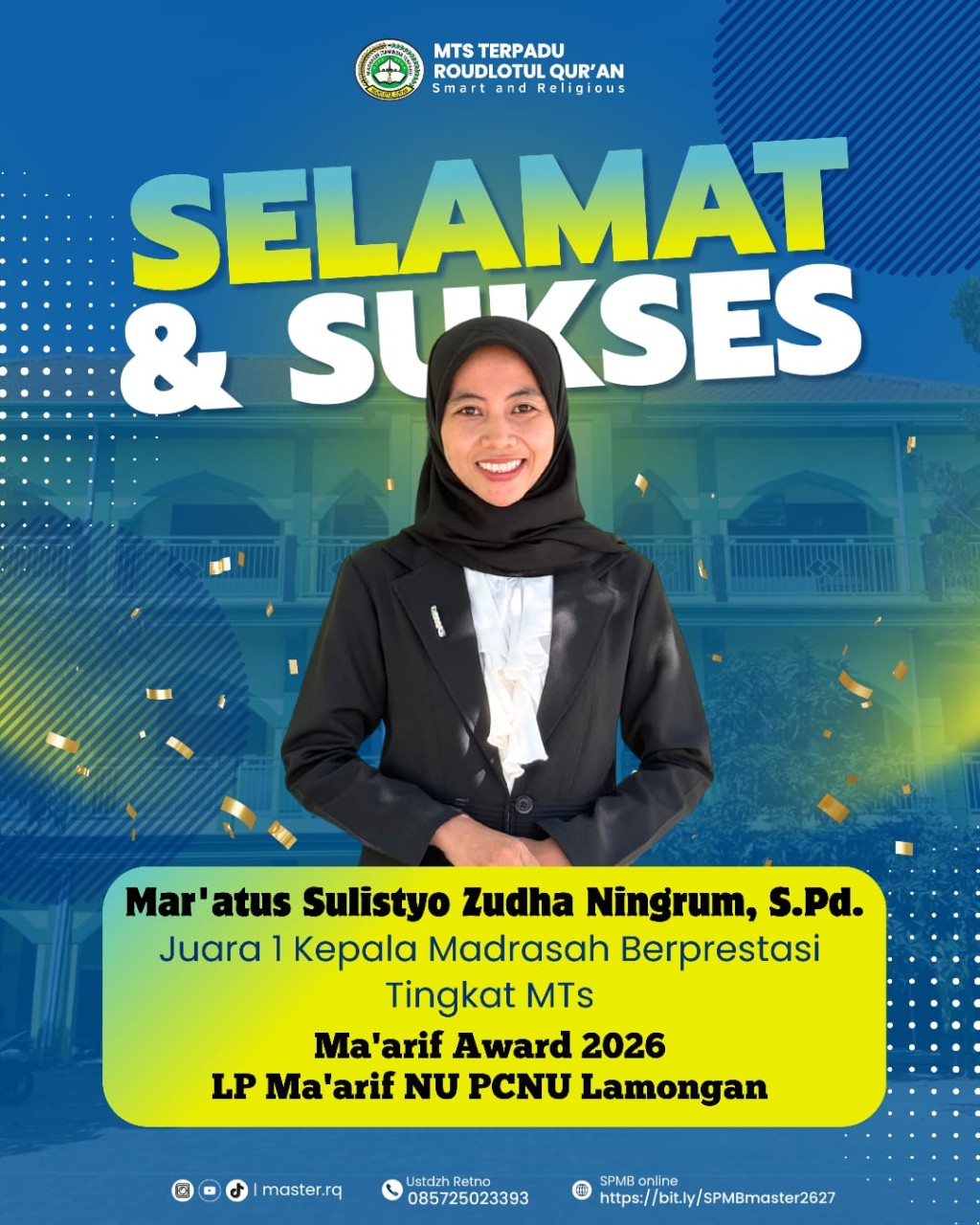 Ibu Mar'atus Sulistyo sebagai Kamad Berprestasi