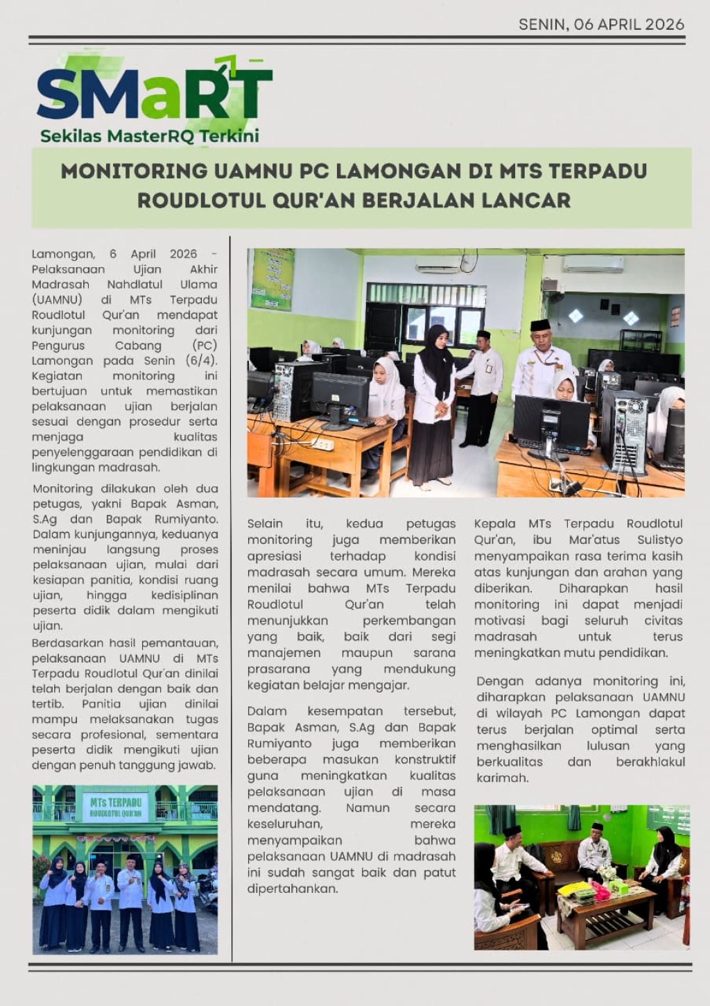 Monitoring UAMNU oleh PCNU Lamongan