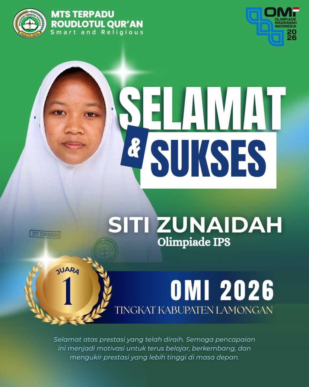 JUARA 1 OLIMPIADE MADRASAH INDONESIA